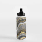 Black & Gold Agate Stone Water Bottle Gallery Image 2