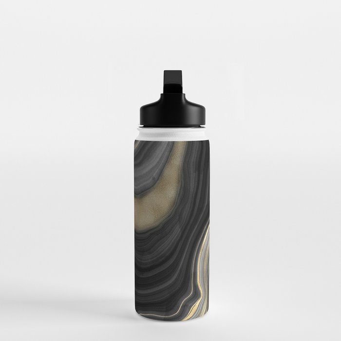 Black & Gold Agate Stone Water Bottle Gallery Image 3