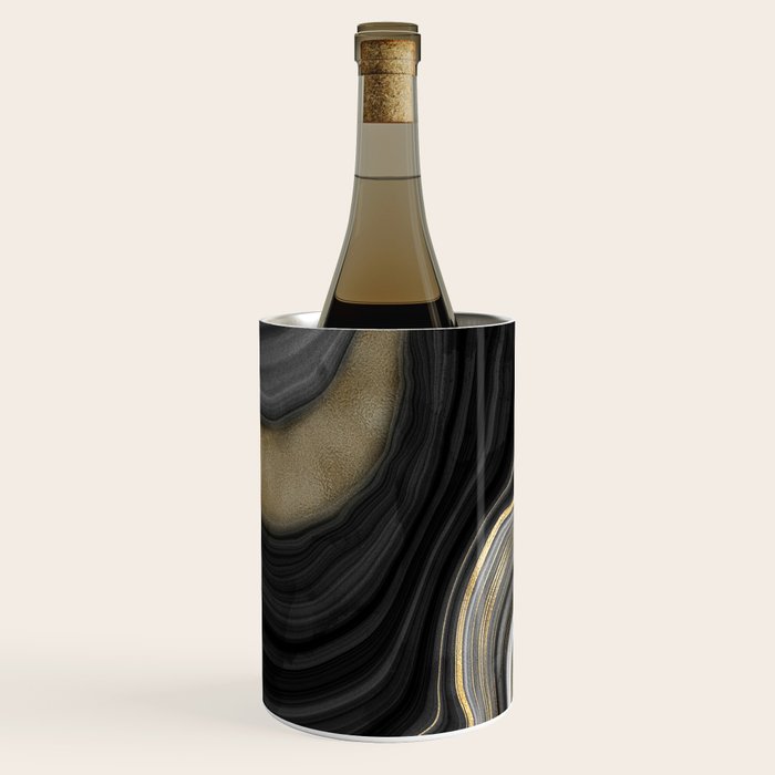 Black & Gold Agate Stone Wine Chiller Gallery Image 2