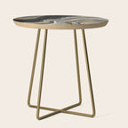 Black & Gold Agate Stone Side Table Gallery Image 1