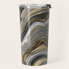 Black & Gold Agate Stone Travel Mug Gallery Image 2
