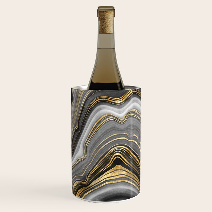 Black & Gold Agate Stone Wine Chiller Gallery Image 3