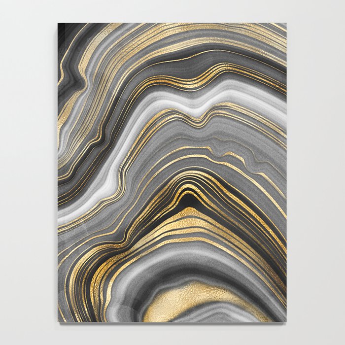 Black & Gold Agate Stone Notebook Gallery Image 4