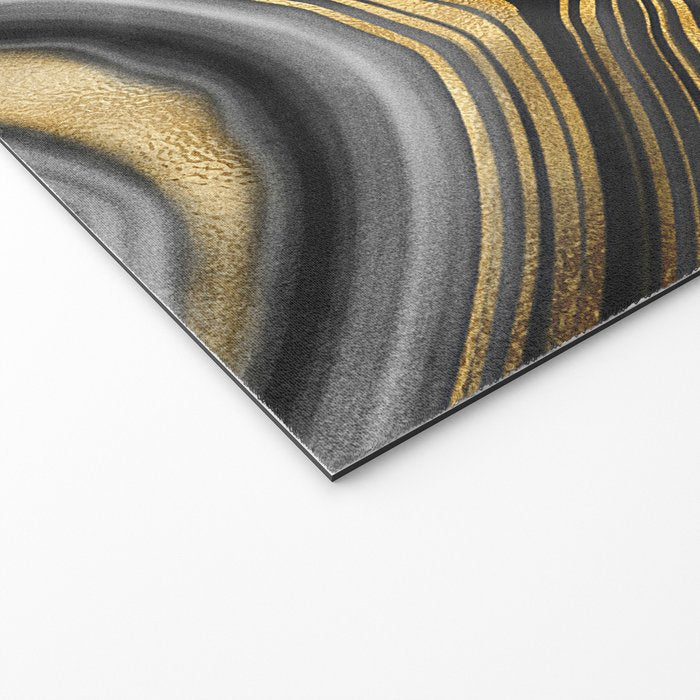 Black & Gold Agate Stone Welcome Mat Gallery Image 2