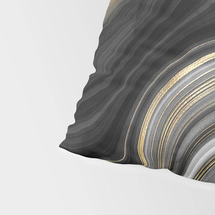 Black & Gold Agate Stone Pillow Sham Gallery Image 4