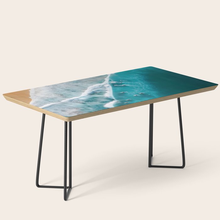 Turquoise Tides - Aerial View of Ocean Waves and Shore Coffee Table Gallery Image 1