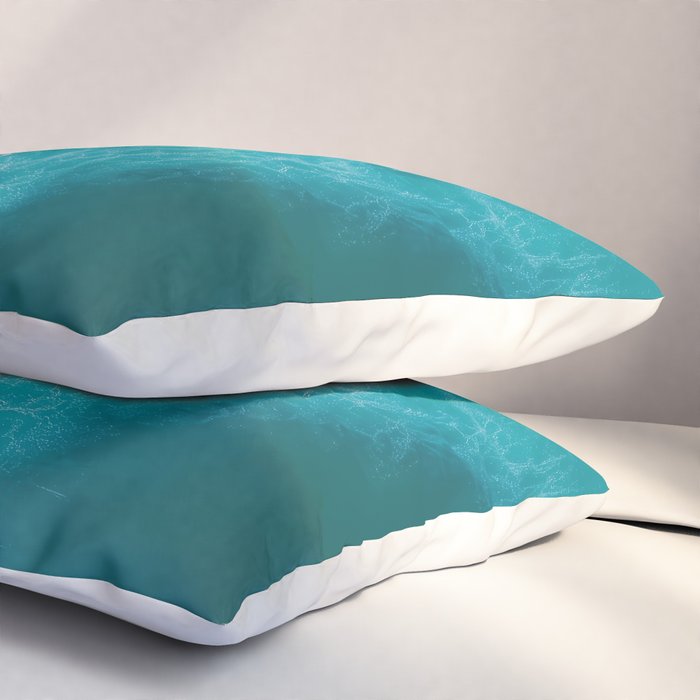 Turquoise Tides - Aerial View of Ocean Waves and Shore Pillow Sham Gallery Image 3