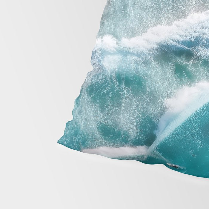 Turquoise Tides - Aerial View of Ocean Waves and Shore Pillow Sham Gallery Image 4
