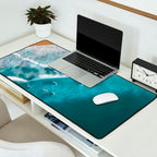 Turquoise Tides - Aerial View of Ocean Waves and Shore Desk Mat Gallery Image 2