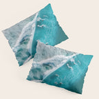 Turquoise Tides - Aerial View of Ocean Waves and Shore Pillow Sham Gallery Image 3