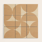 Bauhaus Mid Century Modern Geometric X Neutral Beige Wood Wall Art Gallery Image 1