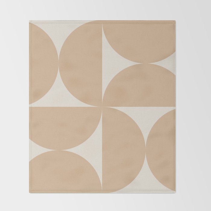 Bauhaus Mid Century Modern Geometric X Neutral Beige Throw Blanket Gallery Image 2