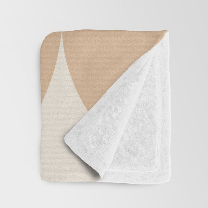 Bauhaus Mid Century Modern Geometric X Neutral Beige Throw Blanket Gallery Image 3