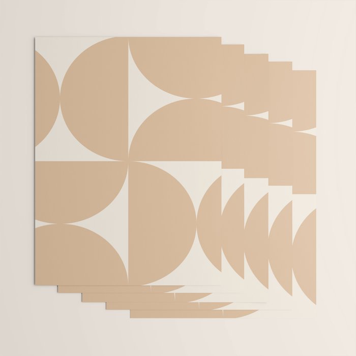 Bauhaus Mid Century Modern Geometric X Neutral Beige Wrapping Paper Gallery Image 3