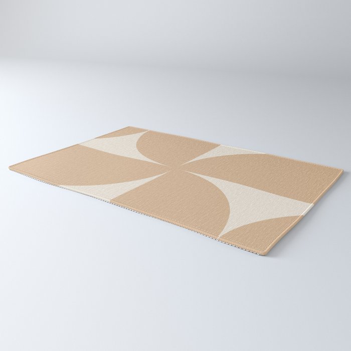 Bauhaus Mid Century Modern Geometric X Neutral Beige Rug Gallery Image 3