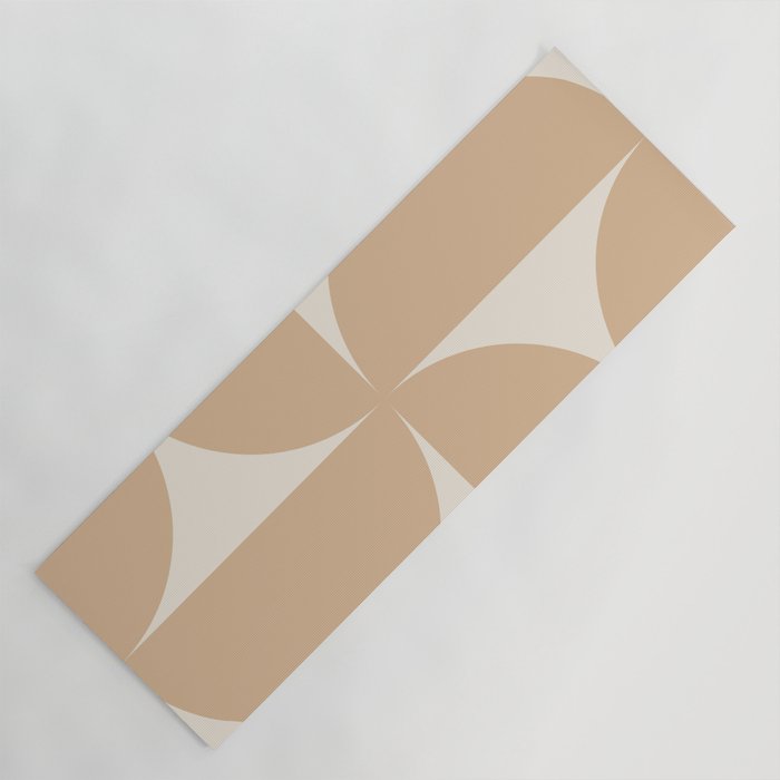 Bauhaus Mid Century Modern Geometric X Neutral Beige Yoga Mat Gallery Image 1