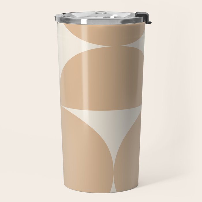 Bauhaus Mid Century Modern Geometric X Neutral Beige Travel Mug Gallery Image 2