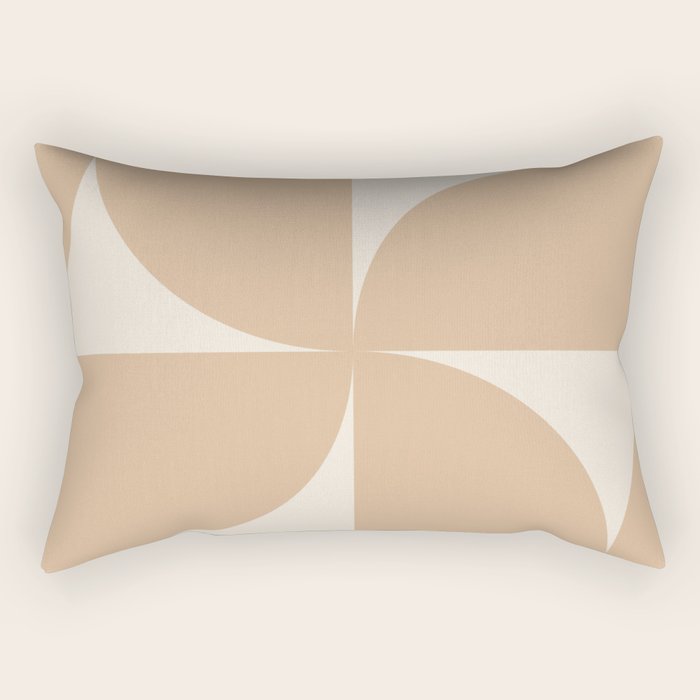 Bauhaus Mid Century Modern Geometric X Neutral Beige Rectangular Pillow Gallery Image 1
