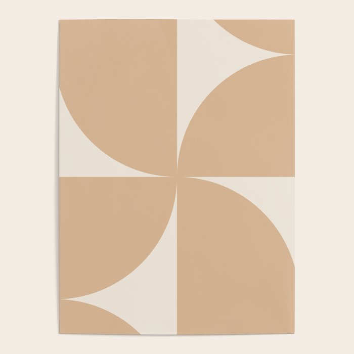 Bauhaus Mid Century Modern Geometric X Neutral Beige Poster Gallery Image 1
