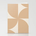 Bauhaus Mid Century Modern Geometric X Neutral Beige Stationery Card Gallery Image 2