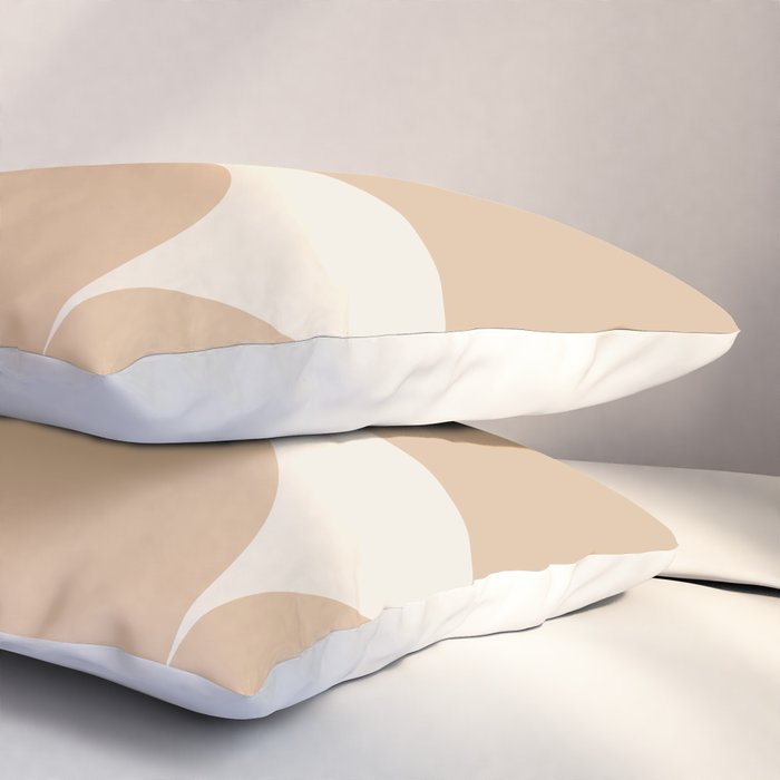 Bauhaus Mid Century Modern Geometric X Neutral Beige Pillow Sham Gallery Image 3