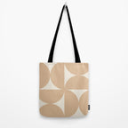 Bauhaus Mid Century Modern Geometric X Neutral Beige Tote Bag Gallery Image 2