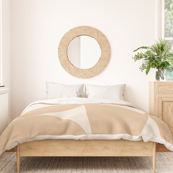 Bauhaus Mid Century Modern Geometric X Neutral Beige Duvet Cover Gallery Image 3