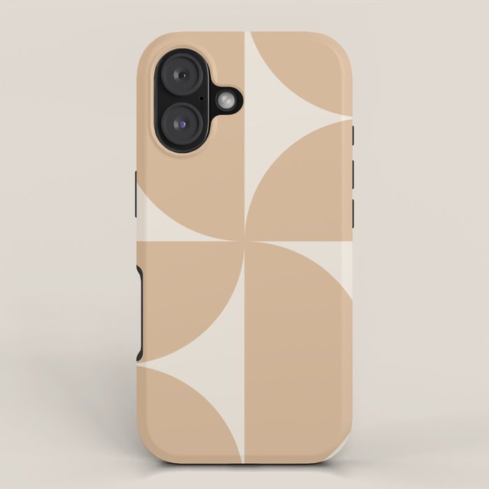 Bauhaus Mid Century Modern Geometric X Neutral Beige iPhone Case Gallery Image 1