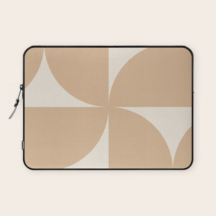 Bauhaus Mid Century Modern Geometric X Neutral Beige Laptop Sleeve Gallery Image 1