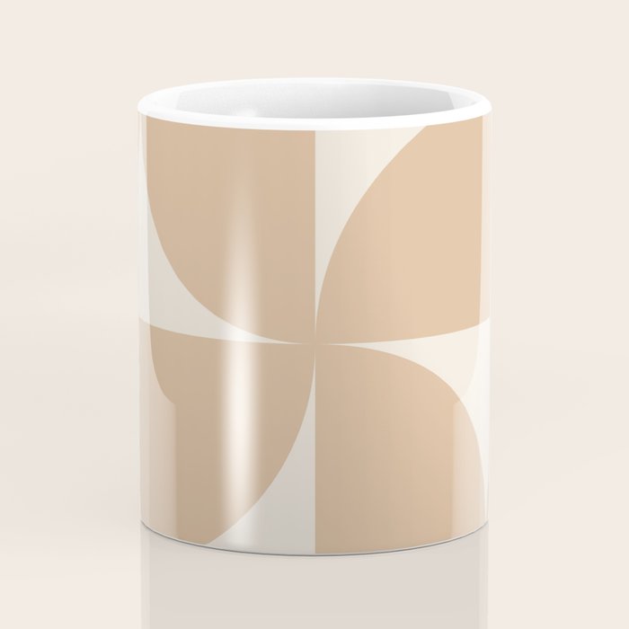 Bauhaus Mid Century Modern Geometric X Neutral Beige Coffee Mug Gallery Image 4
