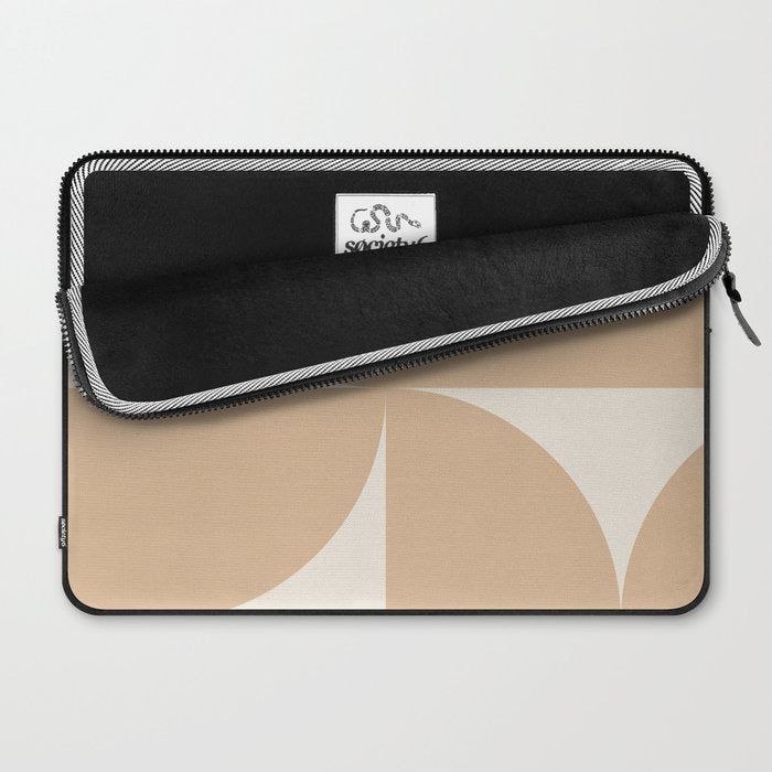 Bauhaus Mid Century Modern Geometric X Neutral Beige Laptop Sleeve Gallery Image 2