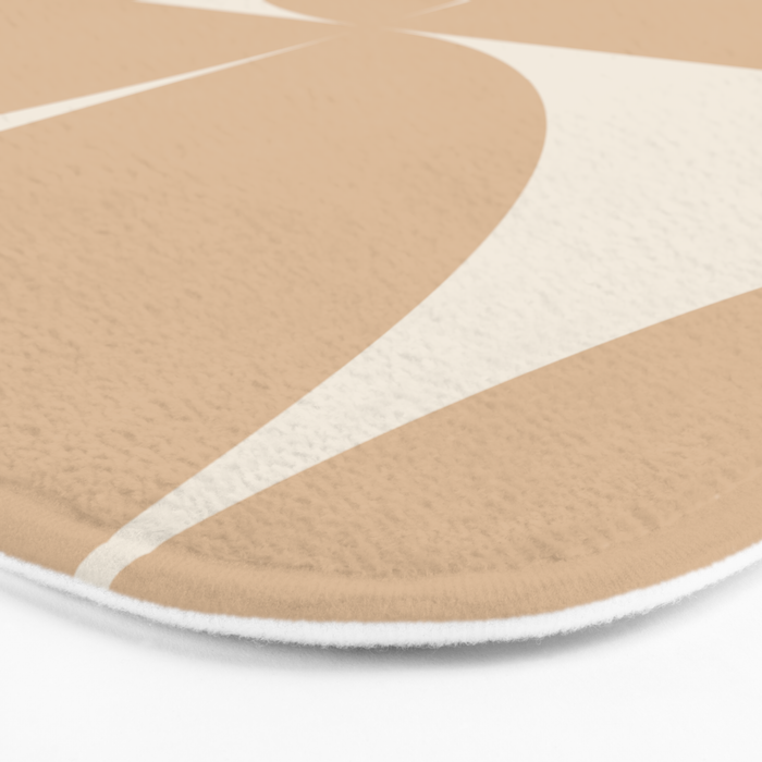 Bauhaus Mid Century Modern Geometric X Neutral Beige Bath Mat Gallery Image 3