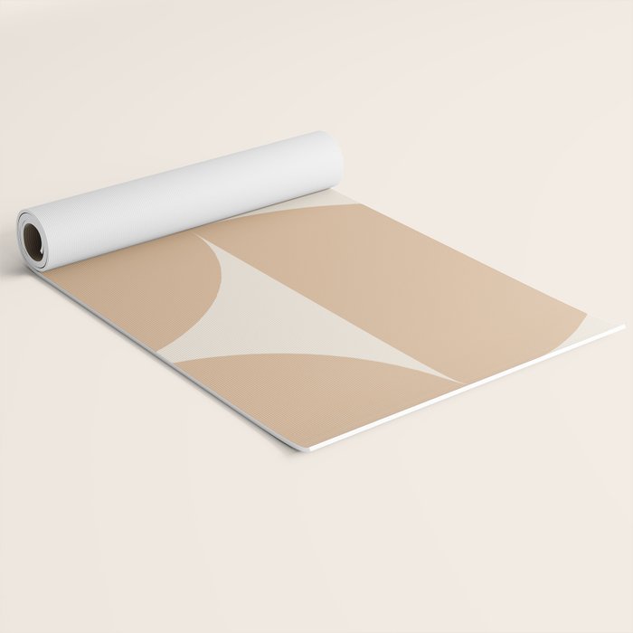 Bauhaus Mid Century Modern Geometric X Neutral Beige Yoga Mat Gallery Image 2