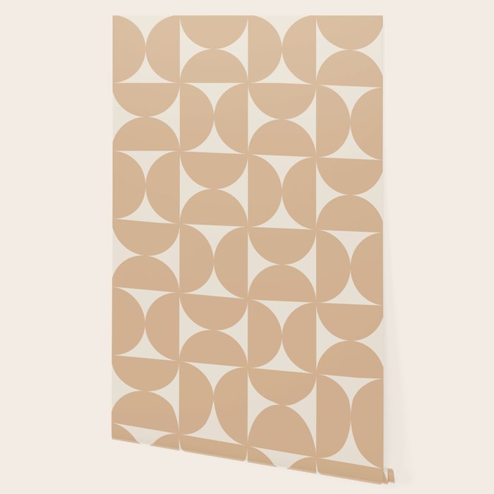 Bauhaus Mid Century Modern Geometric X Neutral Beige Wallpaper Gallery Image 2