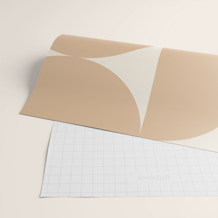 Bauhaus Mid Century Modern Geometric X Neutral Beige Wrapping Paper Gallery Image 2