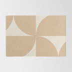 Bauhaus Mid Century Modern Geometric X Neutral Beige Rug Gallery Image 2
