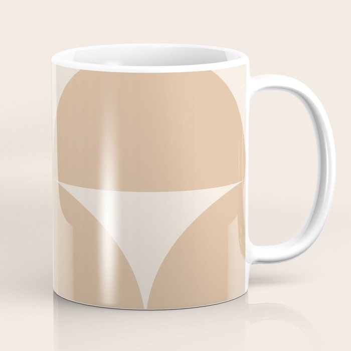 Bauhaus Mid Century Modern Geometric X Neutral Beige Coffee Mug Gallery Image 1