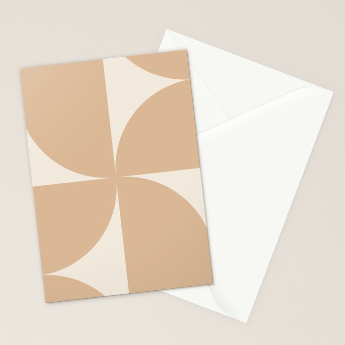 Bauhaus Mid Century Modern Geometric X Neutral Beige Stationery Card Gallery Image 2