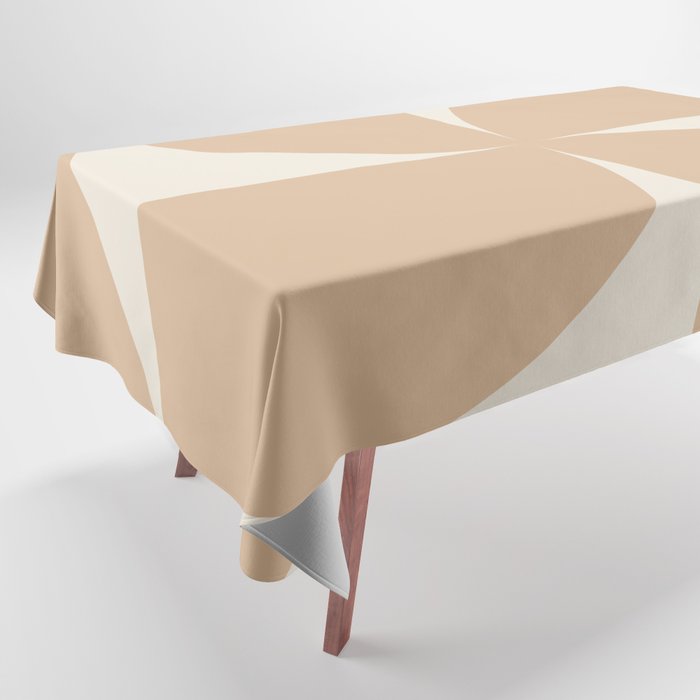 Bauhaus Mid Century Modern Geometric X Neutral Beige Tablecloth Gallery Image 1
