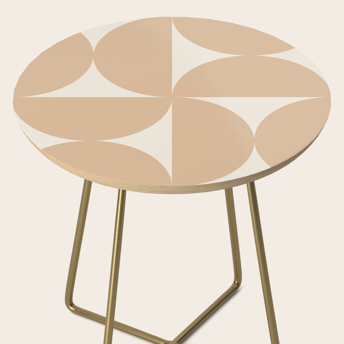 Bauhaus Mid Century Modern Geometric X Neutral Beige Side Table Gallery Image 2