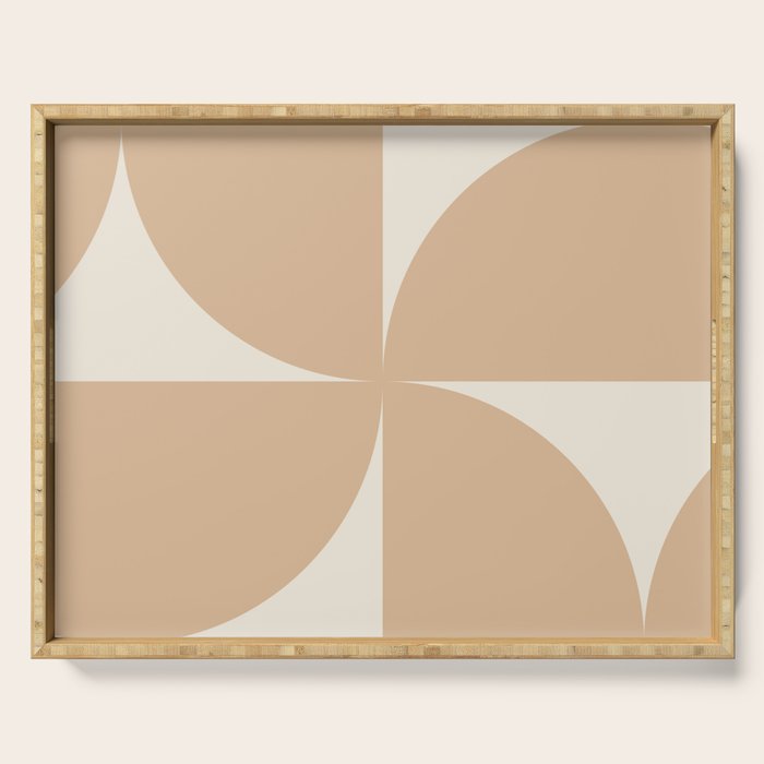 Bauhaus Mid Century Modern Geometric X Neutral Beige Serving Tray Gallery Image 1
