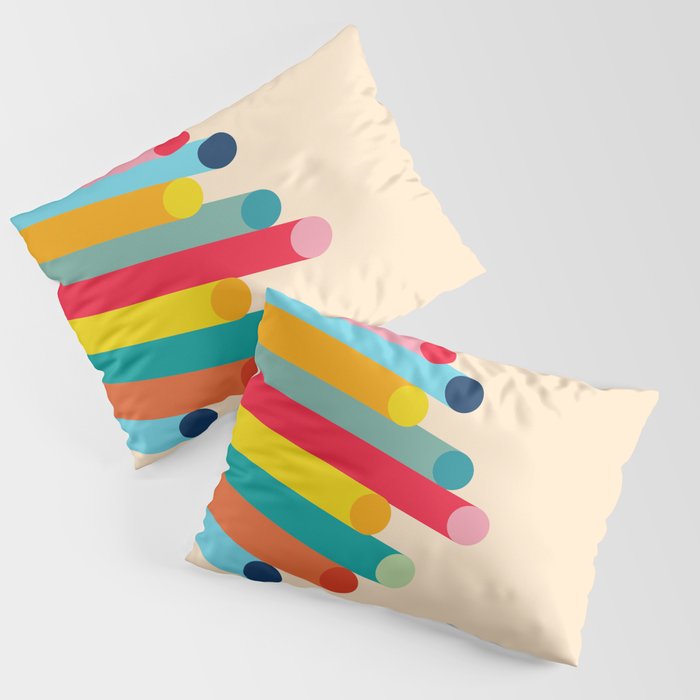 Retro Mid Century Beams | Bauhaus Geometric Pattern Pillow Sham Gallery Image 3