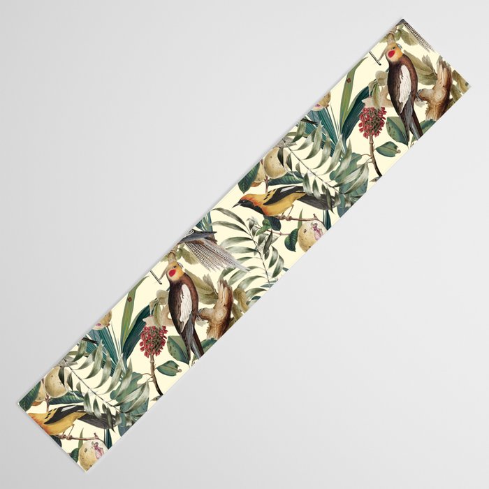 Floral and Birds Vintage Garden Table Runner Gallery Image 3