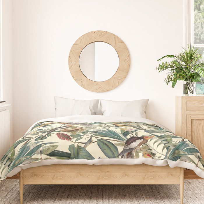 Floral and Birds Vintage Garden Duvet Cover Gallery Image 3