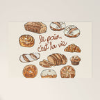 Le Pain Câest La Vie â Bread is Life French Bakery Illustration Welcome Mat Gallery Image 1