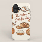 Le Pain Câest La Vie â Bread is Life French Bakery Illustration iPhone Case Gallery Image 1