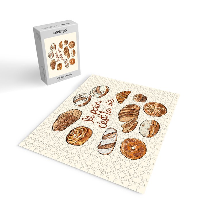 Le Pain Câest La Vie â Bread is Life French Bakery Illustration Jigsaw Puzzle Gallery Image 2