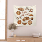 Le Pain Câest La Vie â Bread is Life French Bakery Illustration Wall Tapestry Gallery Image 2