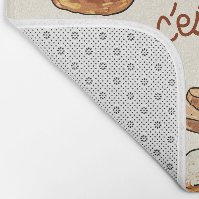 Le Pain Câest La Vie â Bread is Life French Bakery Illustration Bath Mat Gallery Image 2