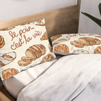 Le Pain Câest La Vie â Bread is Life French Bakery Illustration Pillow Sham Gallery Image 2